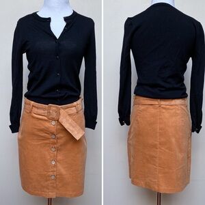 Chocolate Belted Corduroy Miniskirt - Camel
